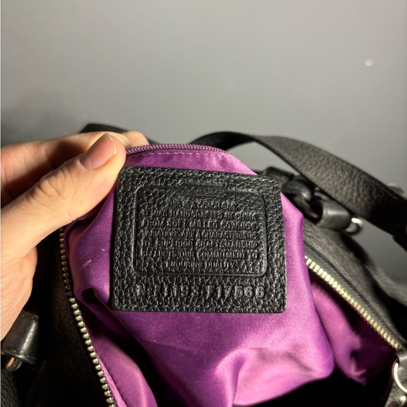 Coach Alexandra Pebbled Black Leather Hobo Bag - Picture 5 of 5